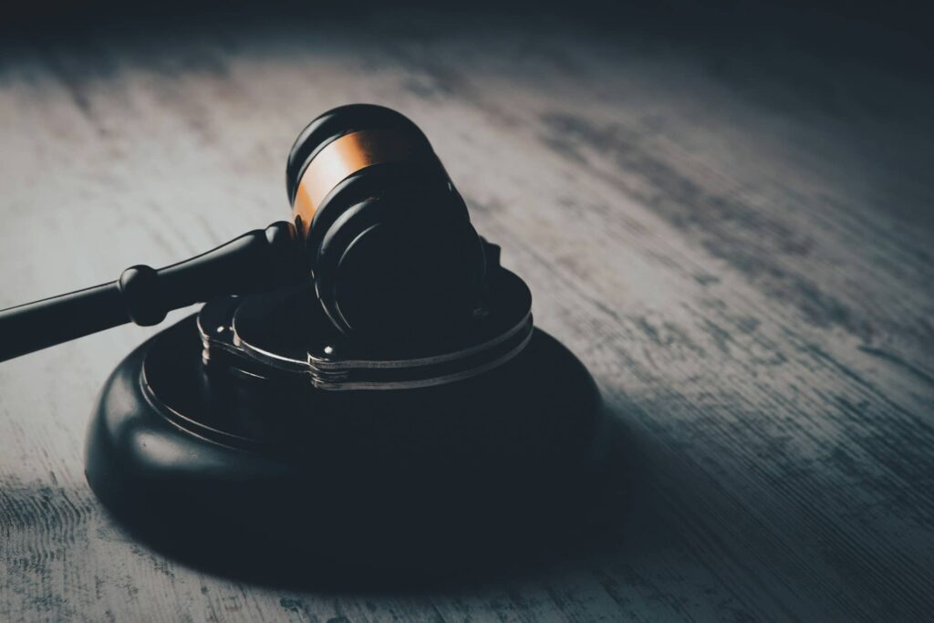 A gavel used in court.