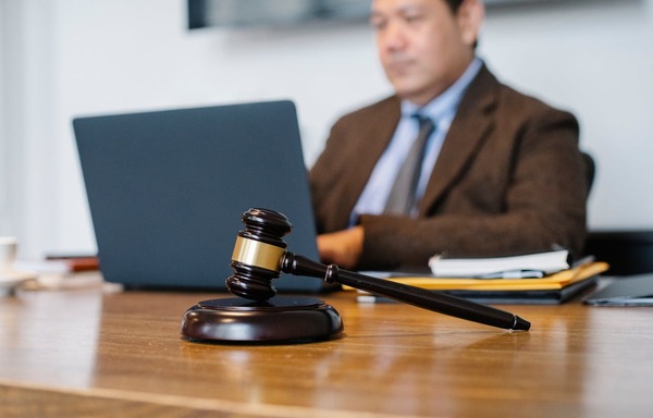A lawyer working on legal cases