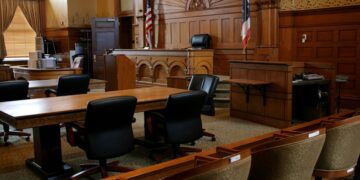 An empty courtroom