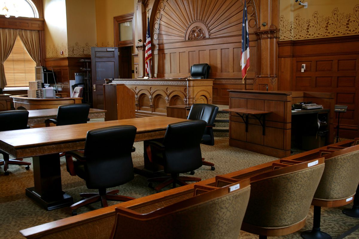 An empty courtroom