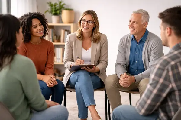 Group therapy session in process