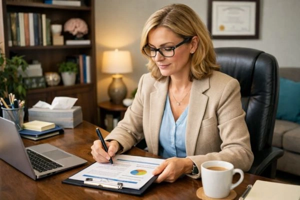 Psychologist doing a psychoeducational evaluation report