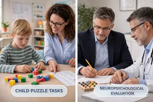 Child and adult psychological testing comparison in different settings