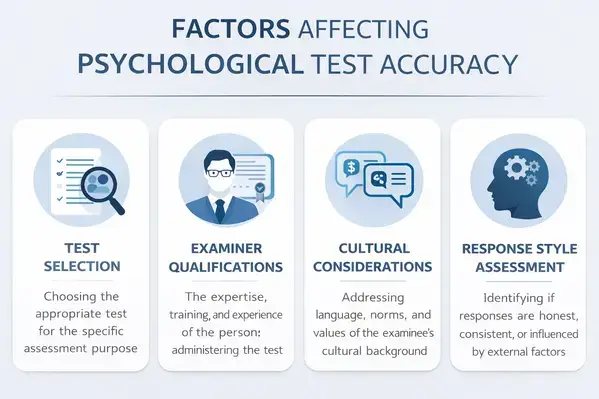 Infographic of factors affecting psychological test accuracy