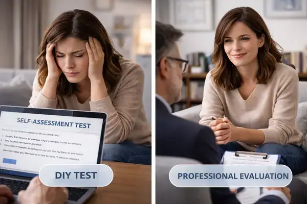 Comparison of DIY online screening versus professional psychological evaluation