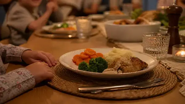 Untouched plate of food showing sudden change in child eating habits 