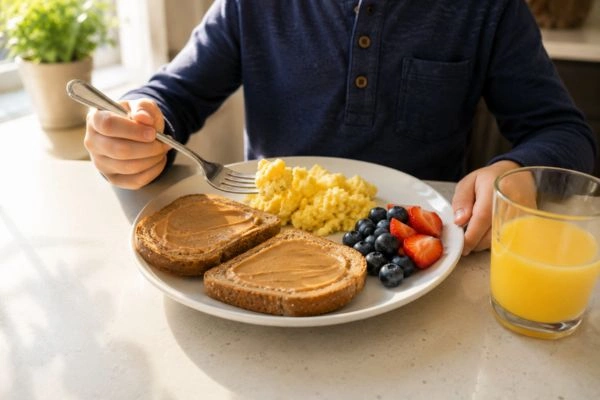 Healthy breakfast before child's psychoeducational testing day