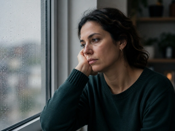 Person coping with emotional distress after an accident injury