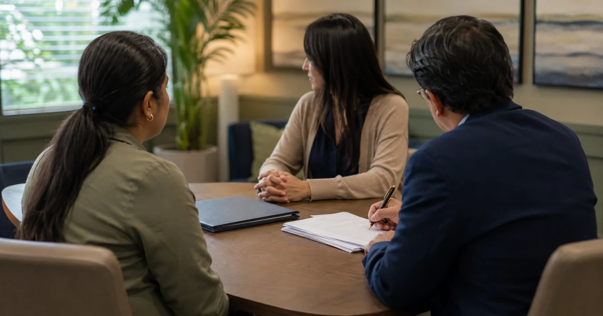 Psychologist conducting an immigration evaluation with a professional interpreter
