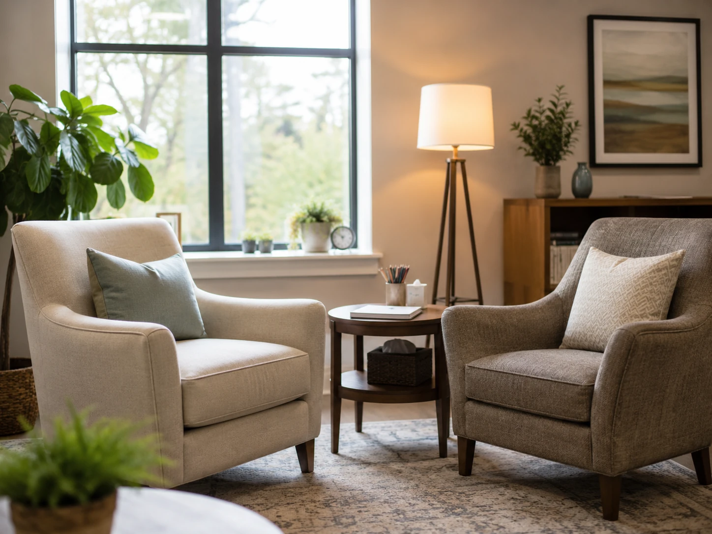Private office arranged for a VAWA psychological evaluation interview