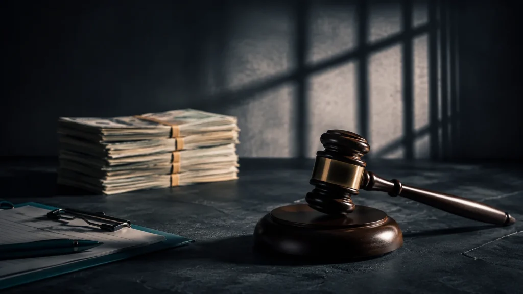 gavel and money