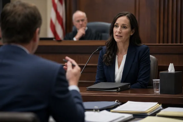 Forensic psychologist explaining psychological evaluation methods in a Florida courtroom