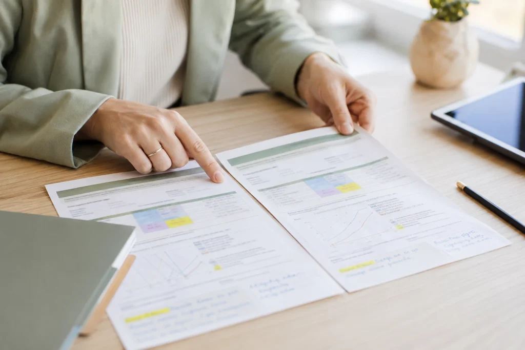 Psychologist comparing a child’s previous and current psychoeducational test results