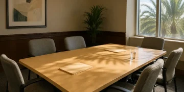 Family court conference room where Florida custody evaluation cases are heard