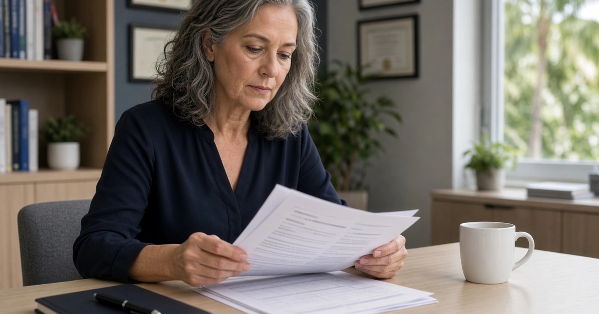 Person reviewing court-ordered therapy requirements in Florida