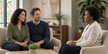 Couple discussing relationship concerns with a therapist in Florida
