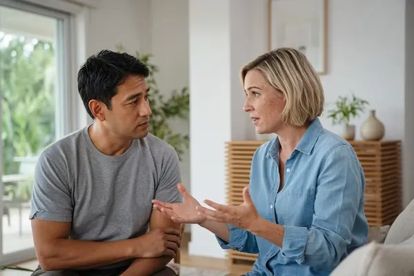 Partner expressing concerns about couples counseling