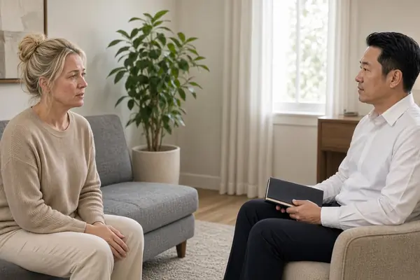 Parent attending an individual therapy session related to a court matter
