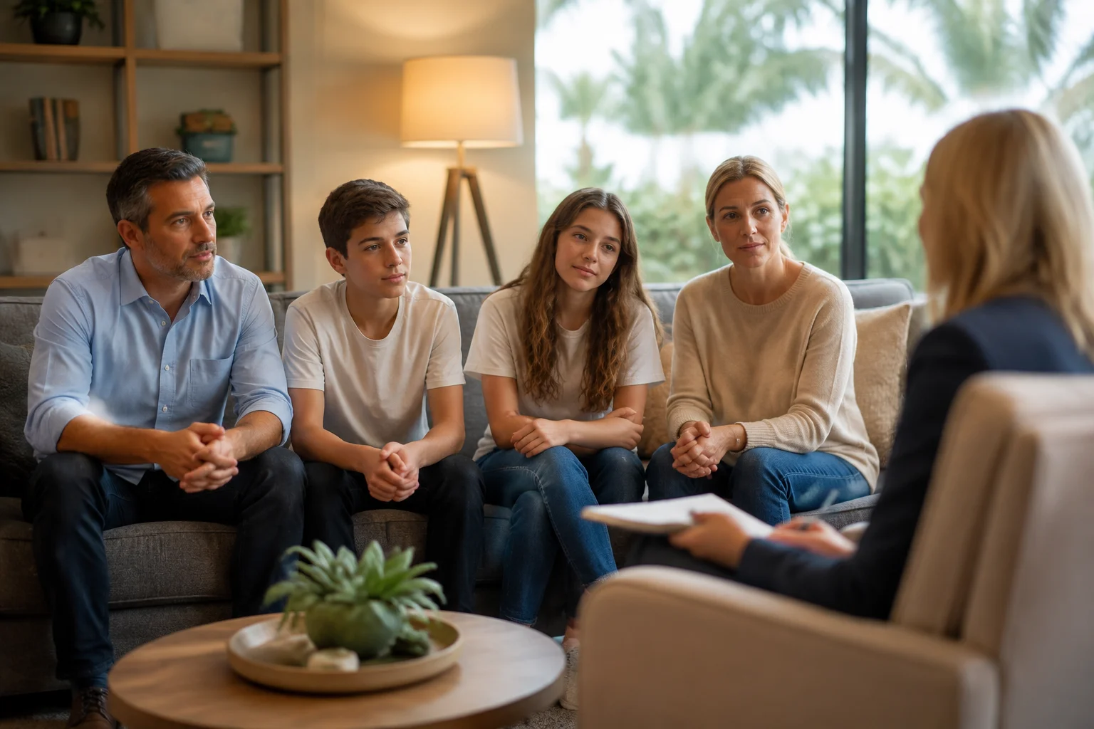 Family therapy session with a licensed clinician at FC PsychExperts in Jupiter, Palm Beach County